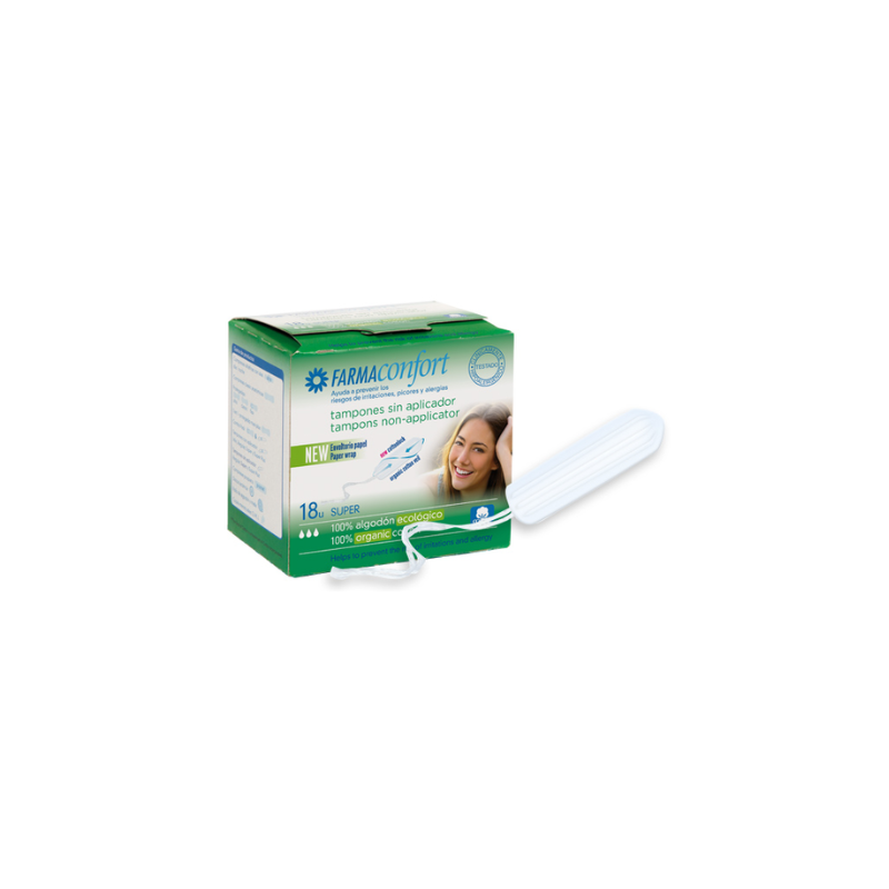 FARMACONFORT TAMPONES SIN APLICADOR SUPER 18 UD  - 1