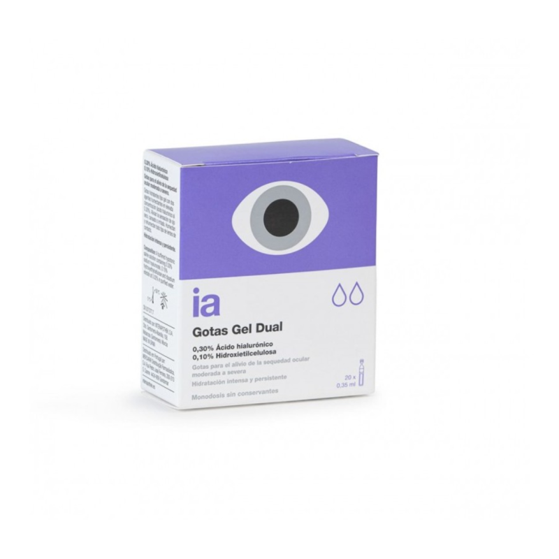 INTERAPOTHEK GOTAS OFTALMICAS GEL CON DOBLE HUMECTACION 20 MONODOSIS 0,35 ML  - 1